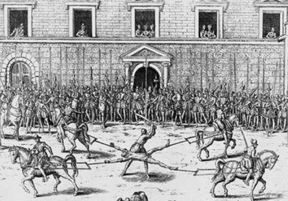 “[François Ravaillac is] mostly famous for being executed in a very gruesome way by quartering through four horses dragging themselves in different directions.”